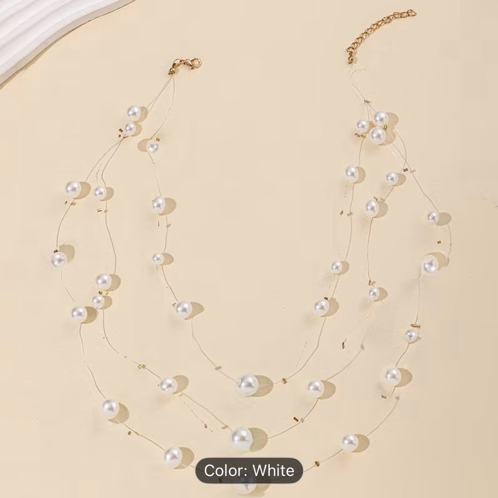 Floating Pearl Necklace - Picture 2 of 4